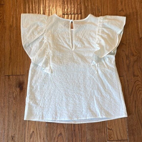 A New Day white ruffled sleeve popover top small - Picture 8 of 8